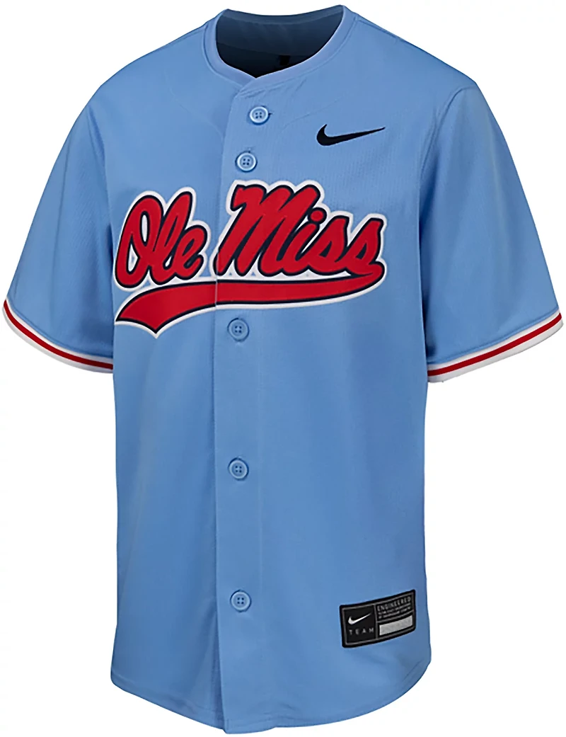 Nike Boys' Ole Miss Rebels Limited Full Button Baseball Jersey