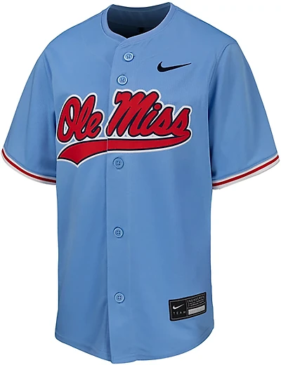 Nike Boys' Ole Miss Rebels Limited Full Button Baseball Jersey