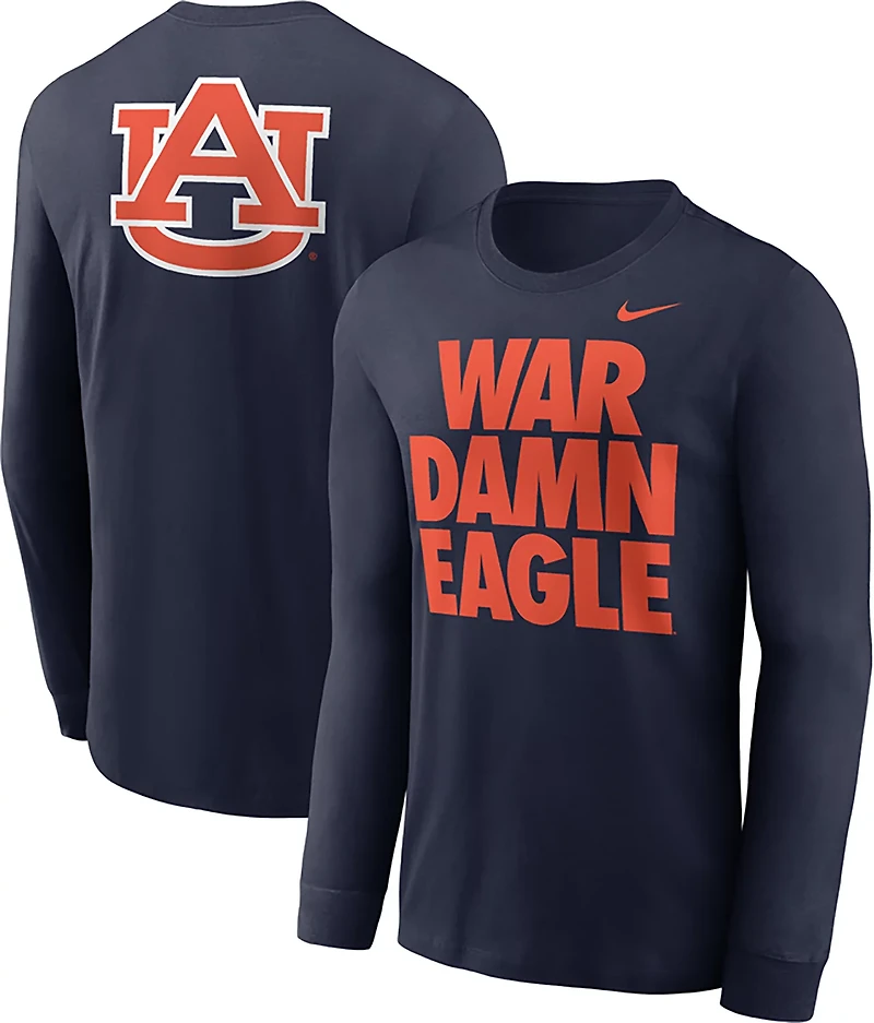 Nike Men's Auburn Slogan Double Sided Long Sleeve T-shirt
