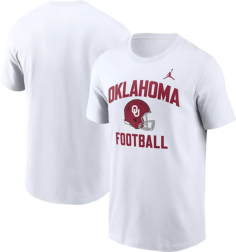 Jordan Men's Oklahoma Team Arch Football Helmet Cotton T-shirt