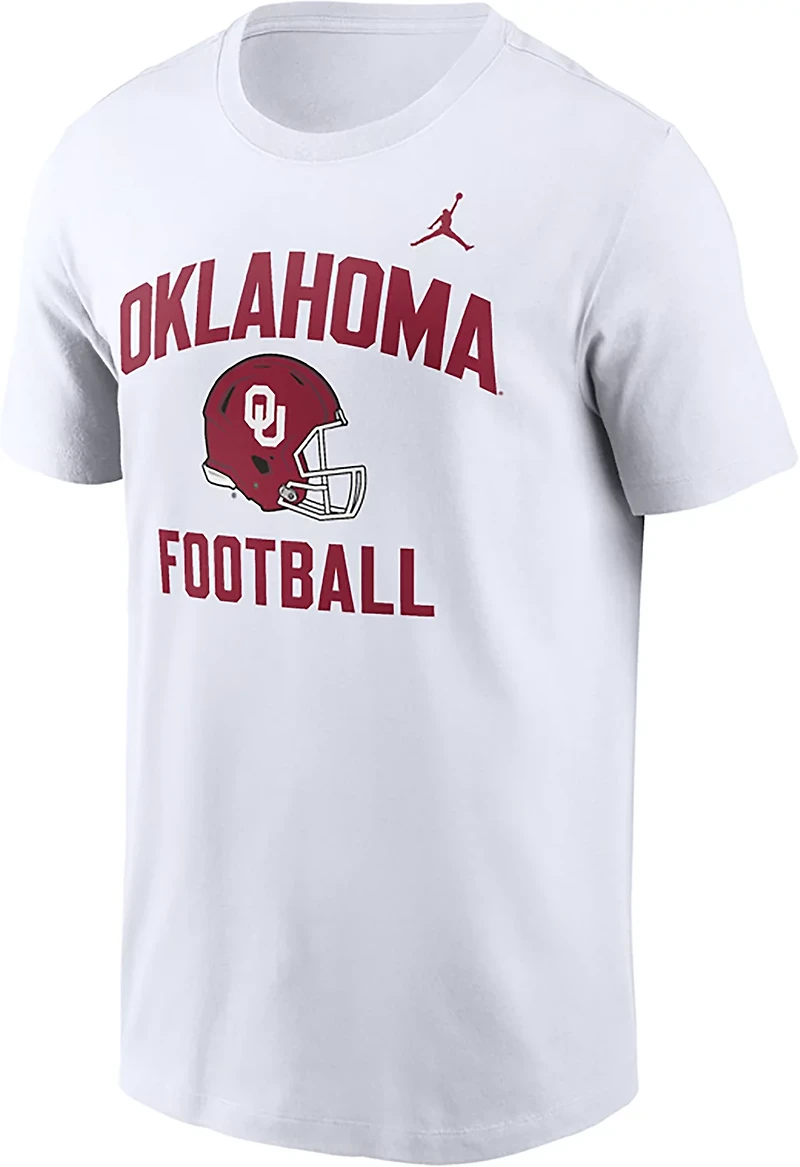 Jordan Men's Oklahoma Team Arch Football Helmet Cotton T-shirt