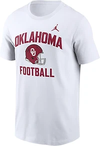 Jordan Men's Oklahoma Team Arch Football Helmet Cotton T-shirt