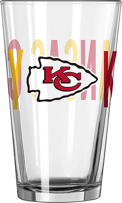Logo Brands Chiefs 16 oz Overtime Pint Glass