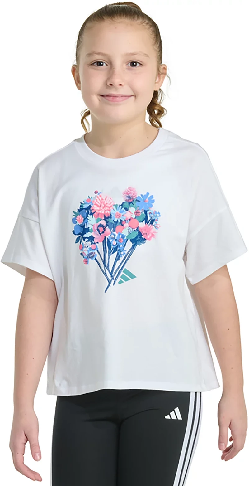 adidas Girls' Drop Shoulder Short Sleeve T-shirt