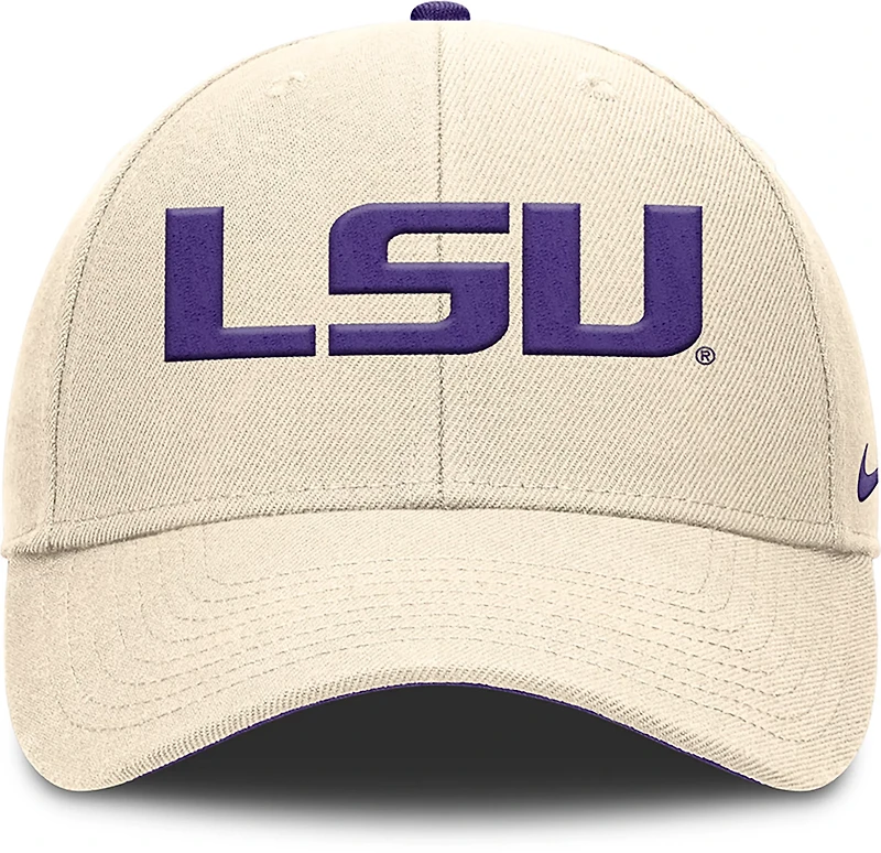 Nike Men's LSU Dri Fit Rise Primetime Primary Logo Structured Adjustable Cap