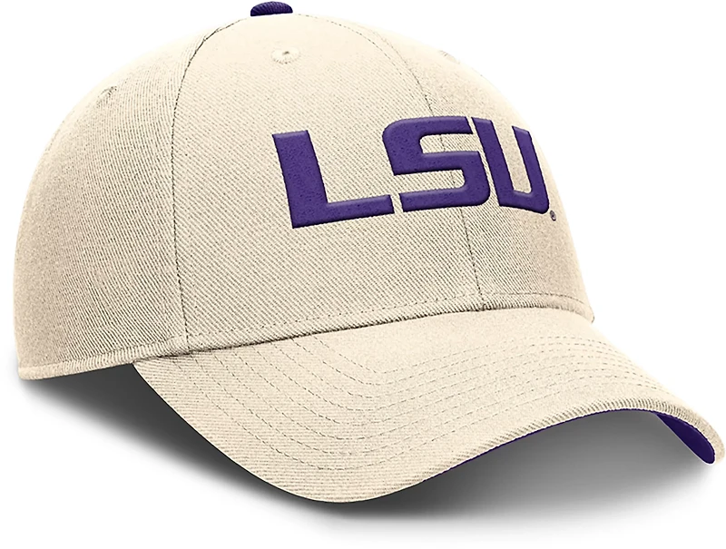 Nike Men's LSU Dri Fit Rise Primetime Primary Logo Structured Adjustable Cap