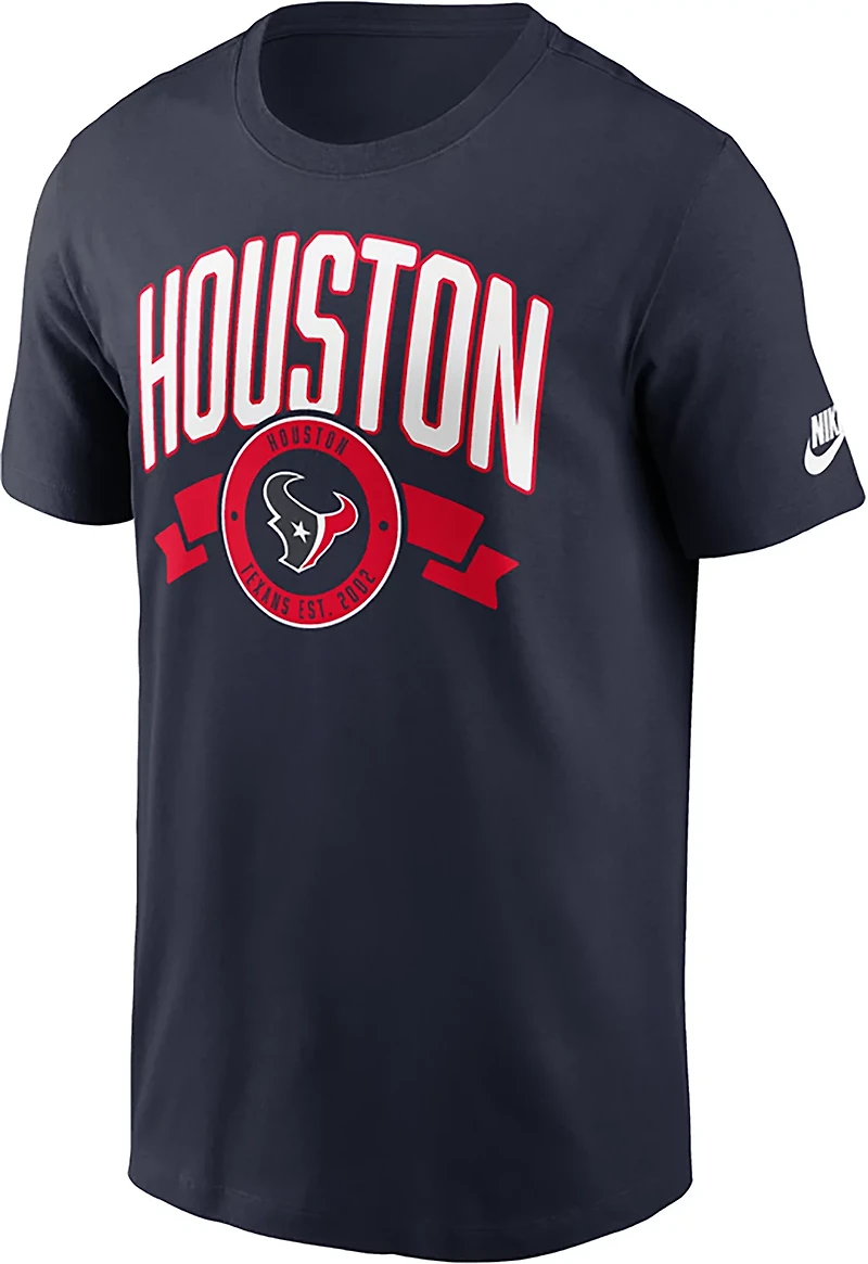 Nike Men's Houston Texans Rewind Front and Back Hit Essential T-shirt