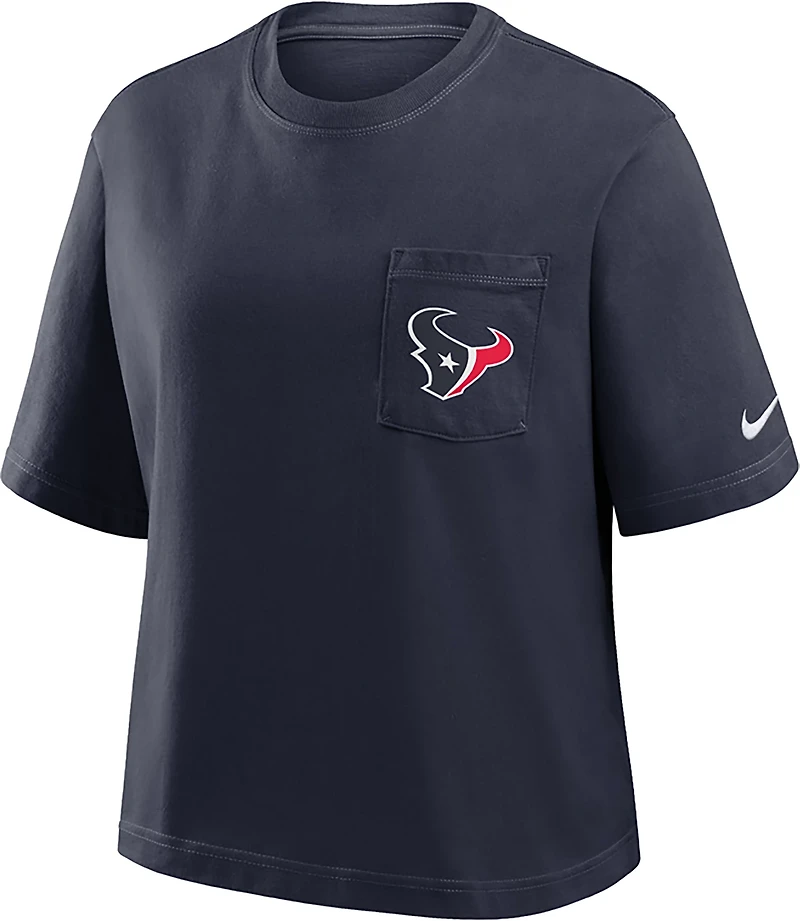 Nike Women's Houston Texans Rewind Pocket Boxy Short Sleeve T-shirt