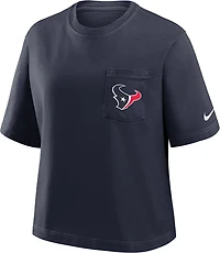 Nike Women's Houston Texans Rewind Pocket Boxy Short Sleeve T-shirt