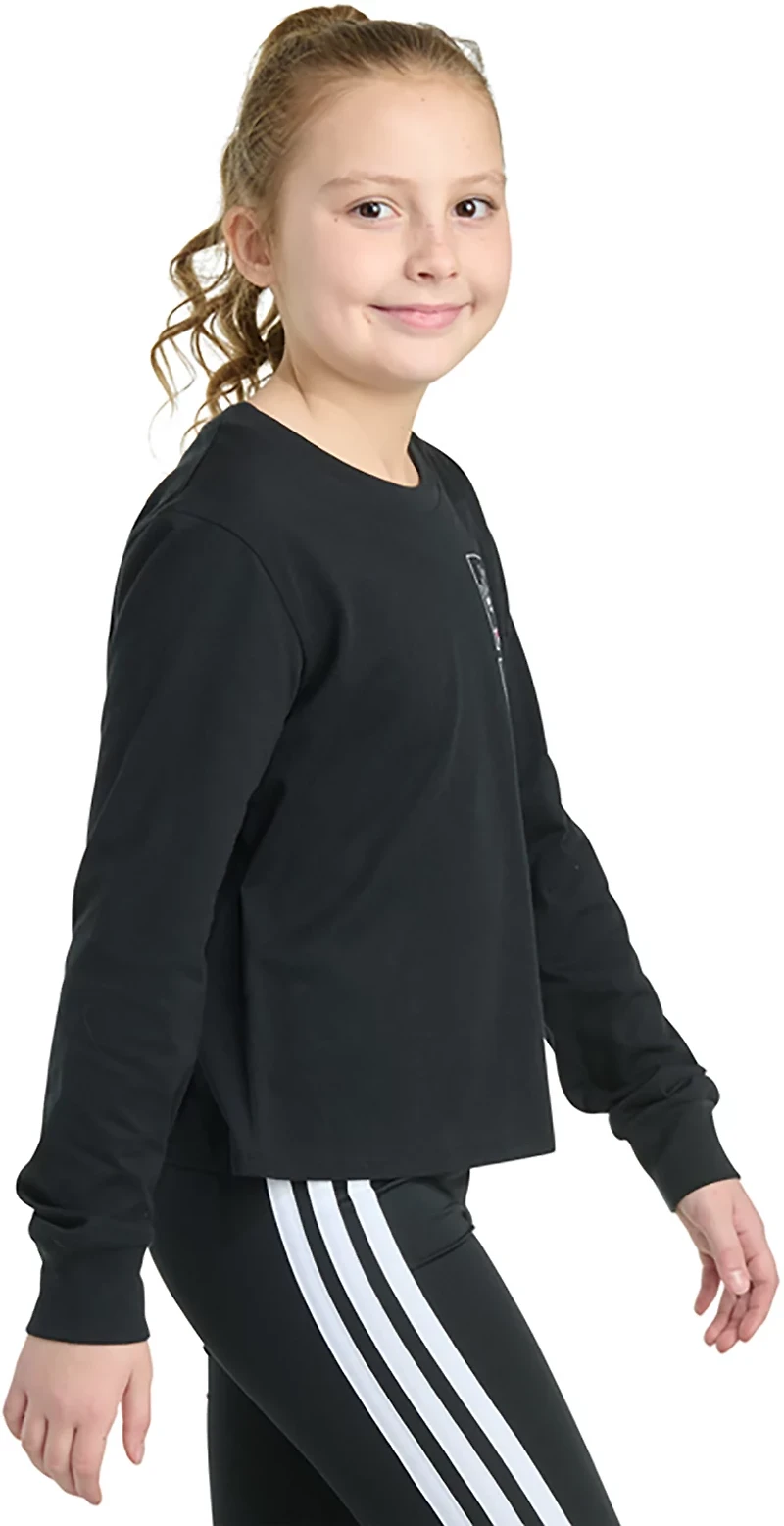 adidas Girls' Cat Story Regular Fit Long Sleeve Graphic T-shirt