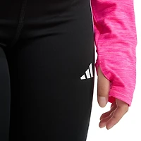 adidas Girls' Mélange Long Sleeve Hooded Top