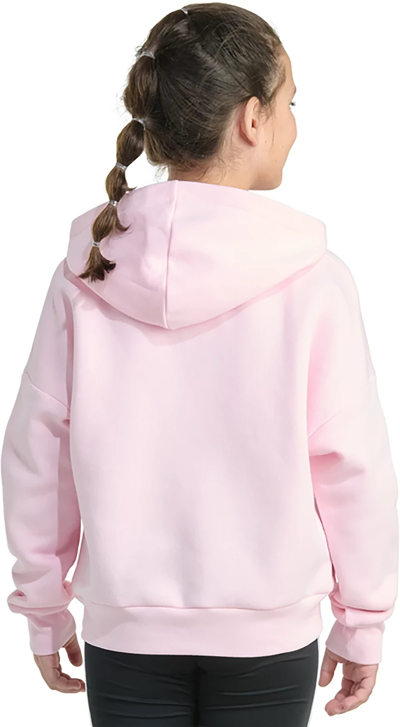 adidas Girls' Front Graphic Fleece Pullover Hoodie