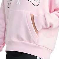adidas Girls' Front Graphic Fleece Pullover Hoodie