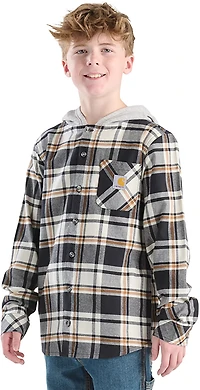 Carhartt Boys' Flannel Long Sleeve Hooded Shirt