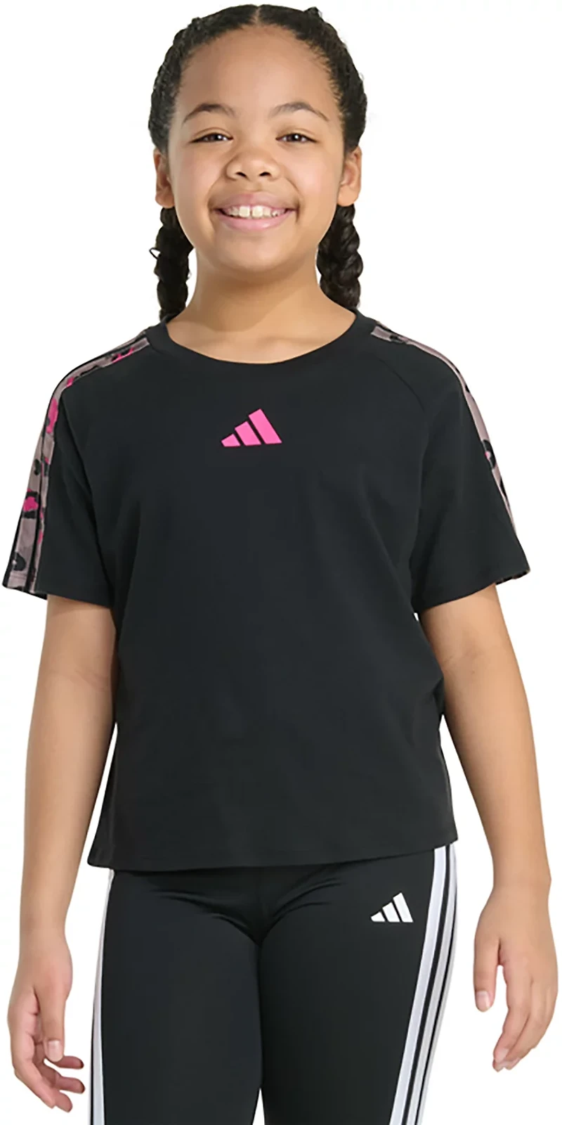 adidas Girls' Printed Raglan Graphic T-shirt