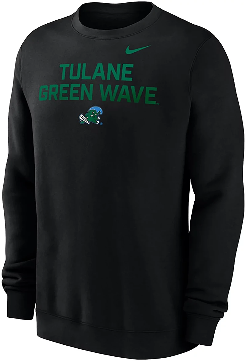 Nike Men's Tulane Team Club Fleece Long Sleeve Crew