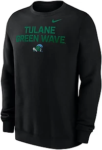 Nike Men's Tulane Team Club Fleece Long Sleeve Crew