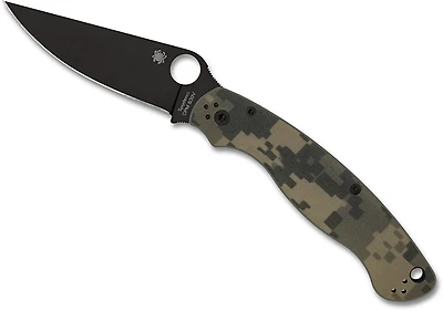 Spyderco Military 2 Camo G-10 Black Blade Folding Knife