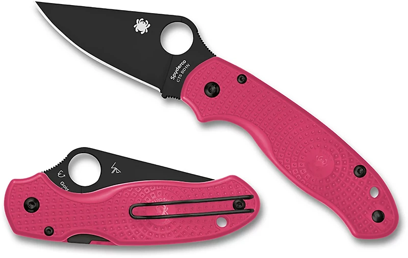 Spyderco Para 3 Lightweight Black Blade Living Beyond Breast Cancer Folding Knife