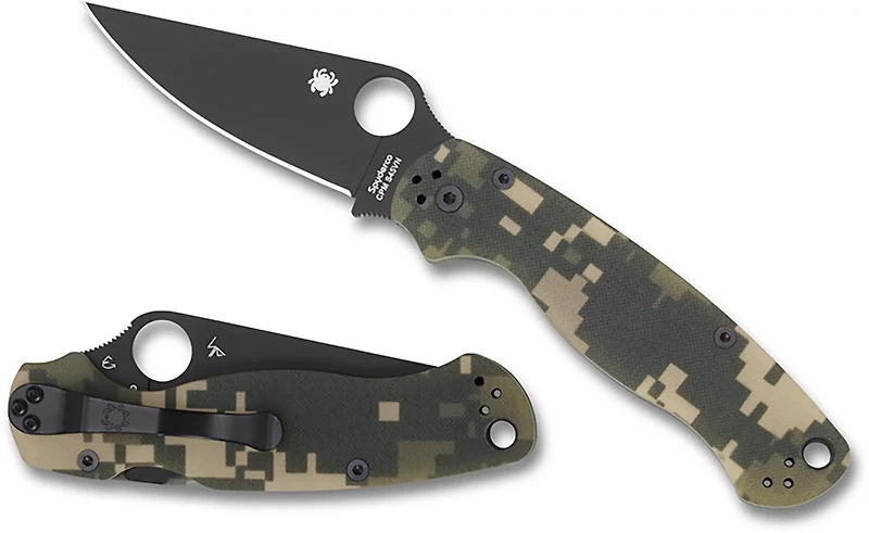 Spyderco Para Military™ 2 Camo Black Blade Folding Knife