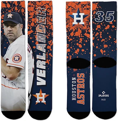For Bare Feet Youth Houston Astros Justin Verlander Road Warrior Player Crew Socks