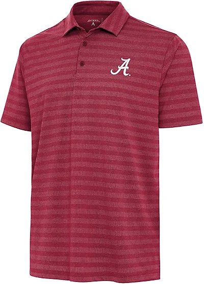 Antigua Men's University of Alabama Crimson Tide Urge Stripe Short Sleeve Polo Shirt