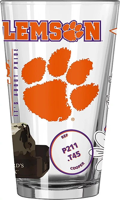 Logo Brands Clemson Tigers 16 oz Native Pint Glass