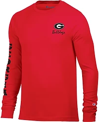 Champion Men's Georgia 3 Hits Stadium Long Sleeve T-shirt