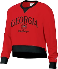 Champion Women's Georgia Bulldogs High and Low Crewneck Sweatshirt