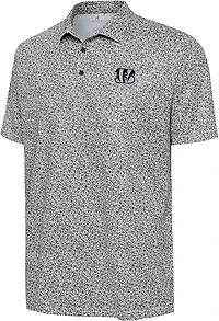 Antigua Men's Bengals Field Ditsy Polo Shirt