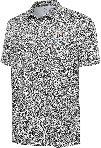 Antigua Men's Steelers Field Ditsy Polo Shirt