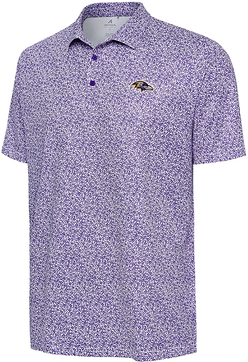 Antigua Men's Ravens Field Ditsy Polo Shirt