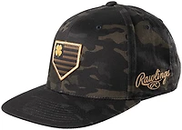 Black Clover Multicam Woven Patch Flat Snapback Cap