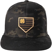 Black Clover Multicam Woven Patch Flat Snapback Cap