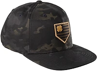 Black Clover Multicam Woven Patch Flat Snapback Cap