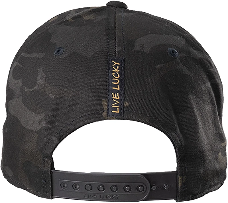 Black Clover Multicam Woven Patch Flat Snapback Cap