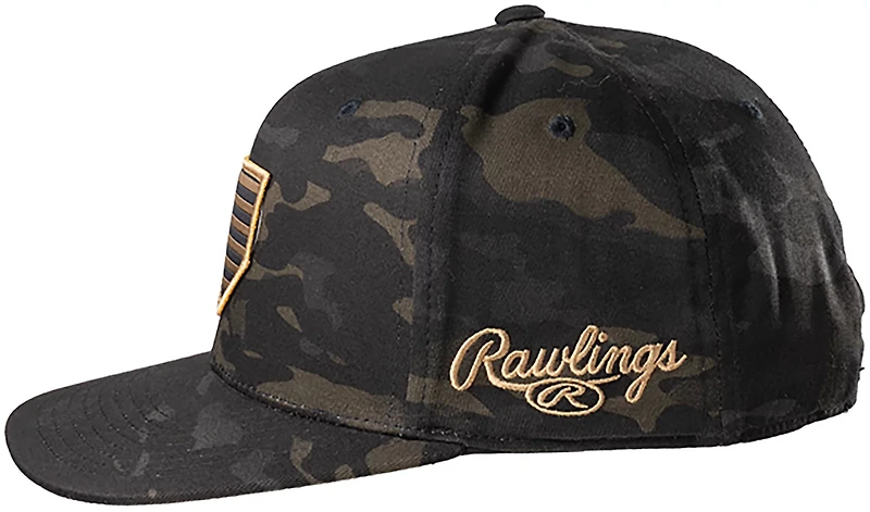 Black Clover Multicam Woven Patch Flat Snapback Cap