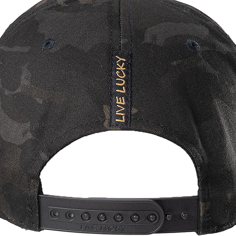 Black Clover Multicam Woven Patch Flat Snapback Cap