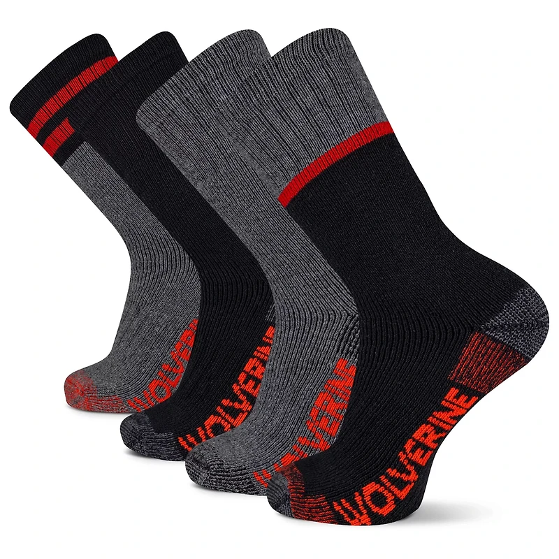 Wolverine Men's Wilderness Thermal Boot Socks 4-Pack