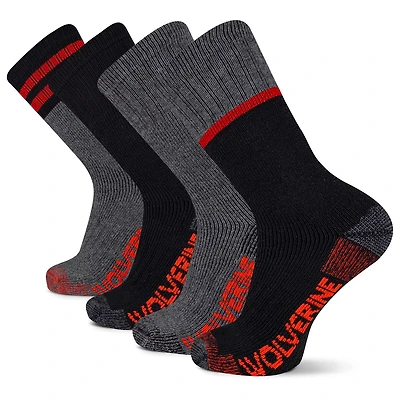 Wolverine Men's Wilderness Thermal Boot Socks 4-Pack