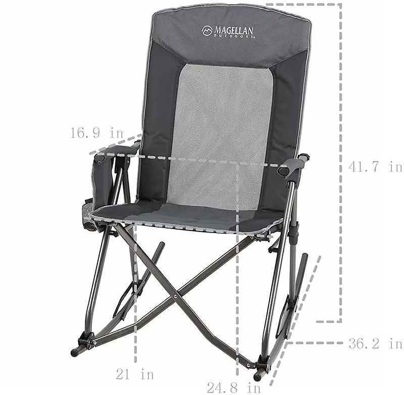 Magellan Outdoors Collapsible High-Back Rocker Chair