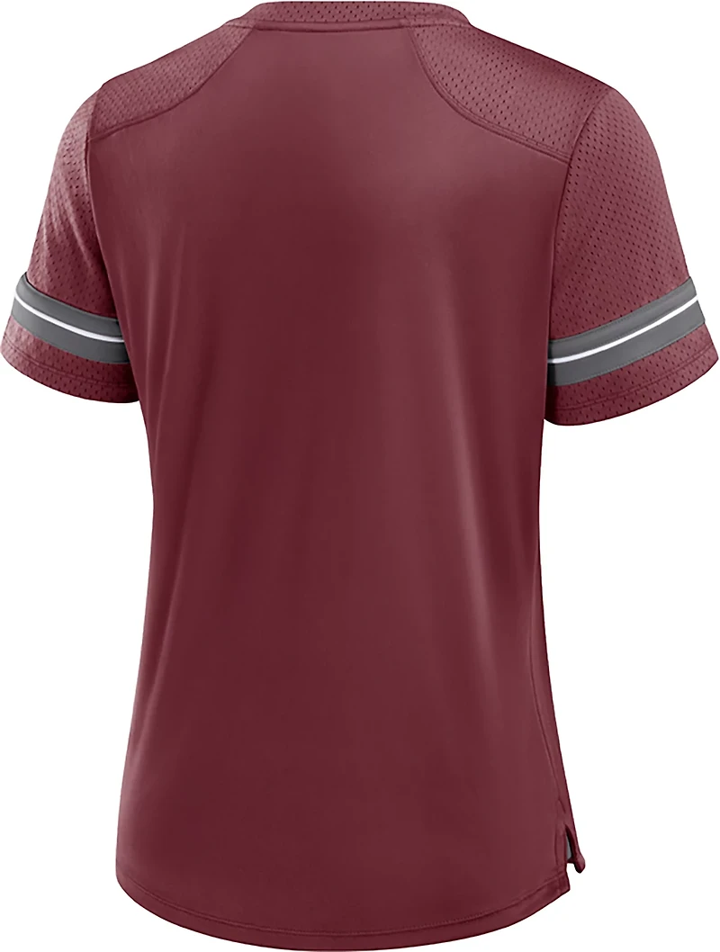 Fanatics Texas AM Aggies Fundamental Overtime Readiness Athena Lace-Up V-Neck T-Shirt