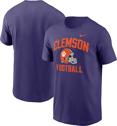 Nike Men's Clemson Team Arch Football Helmet Cotton T-shirt