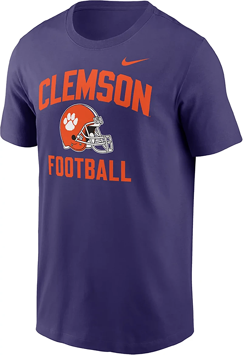 Nike Men's Clemson Team Arch Football Helmet Cotton T-shirt