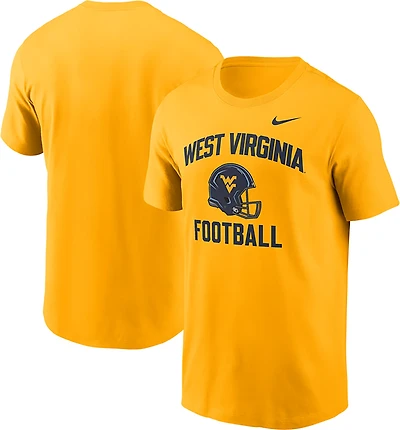 Nike Men's West Virginia Team Arch Football Helmet Cotton T-shirt