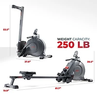 Sunny Health & Fitness SMART Compact Foldable Magnetic Rowing Machine with Bluetooth