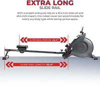 Sunny Health & Fitness SMART Compact Foldable Magnetic Rowing Machine with Bluetooth