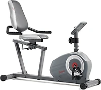 Sunny Health & Fitness Essentials Series Magnetic Smart Recumbent Bike with Bluetooth