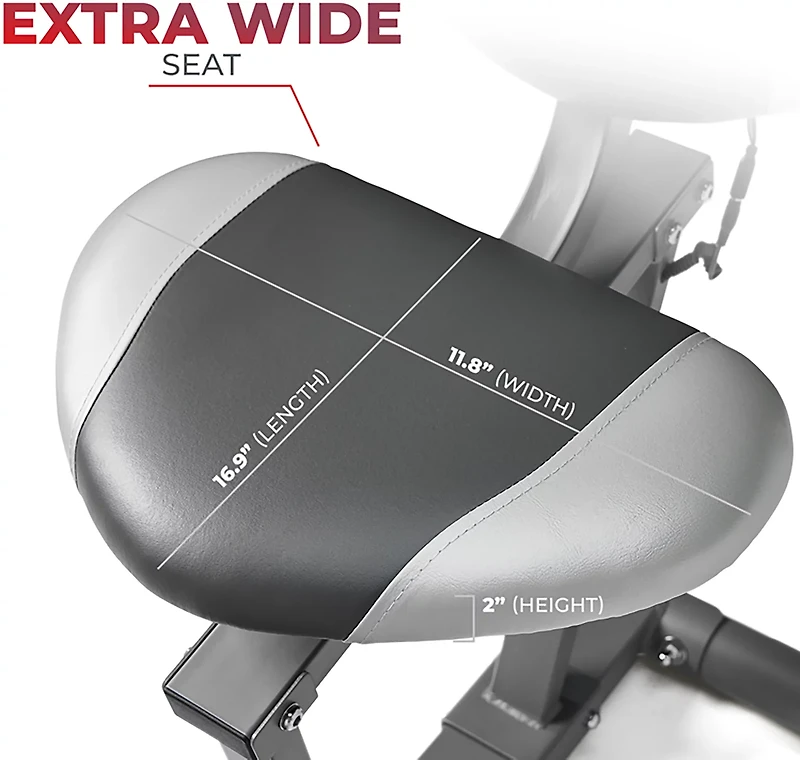 Sunny Health & Fitness Essentials Series Magnetic Smart Recumbent Bike with Bluetooth