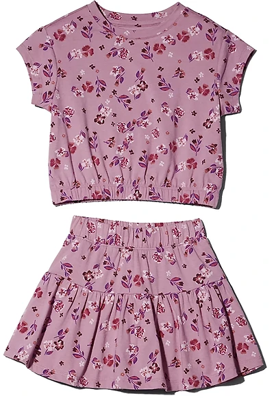 BCG Girls' 4-6X All Over Print Floral Skort 2-Piece Set